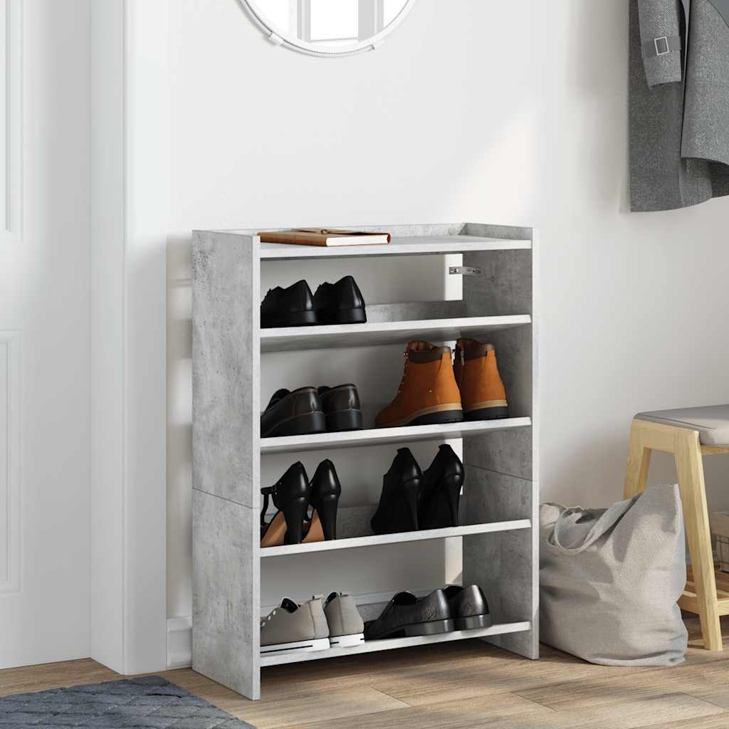Scarpiera Grigio Cemento 60x25x62 cm in Legno Multistrato