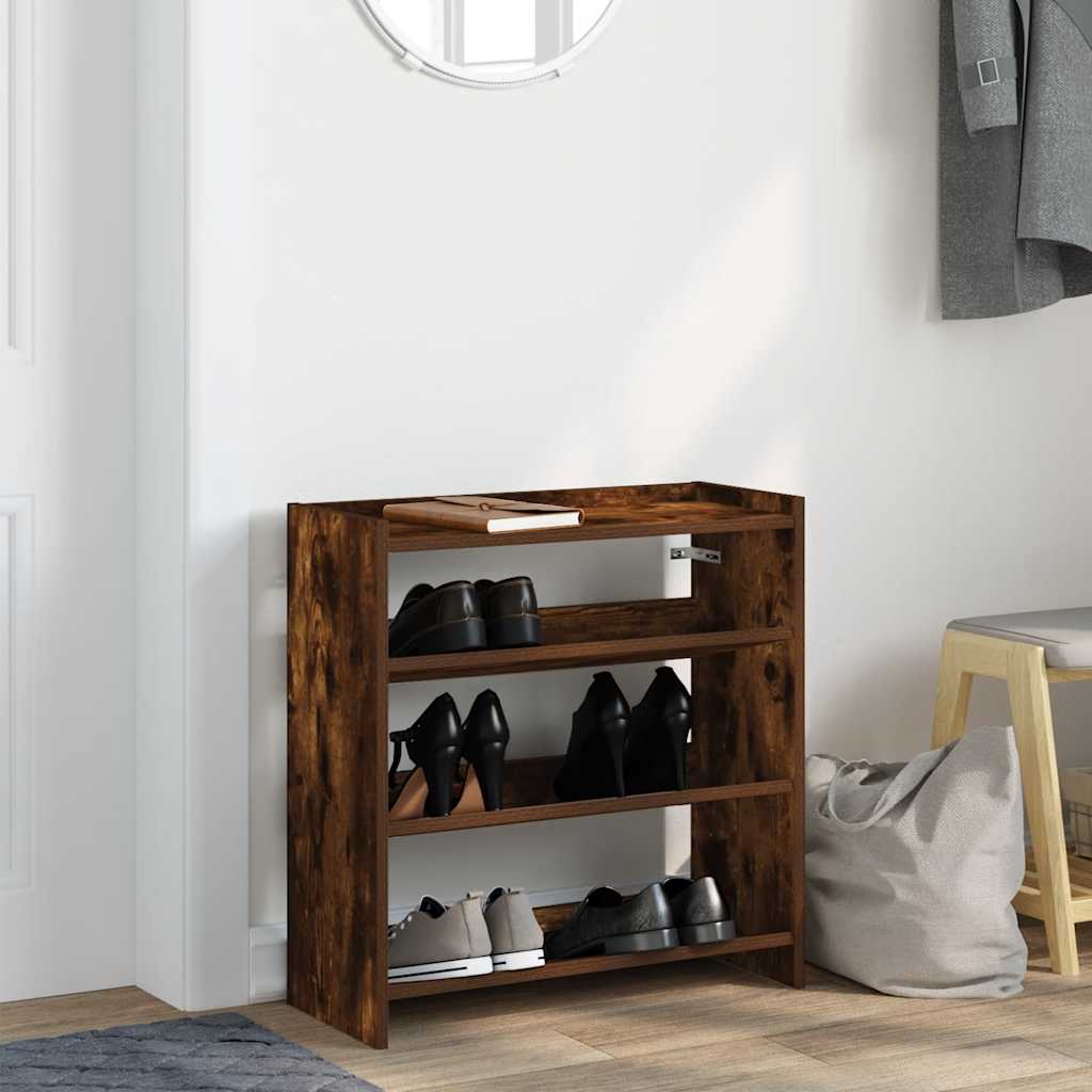 Scarpiera Rovere Fumo 60x25x62 cm in Legno Multistrato