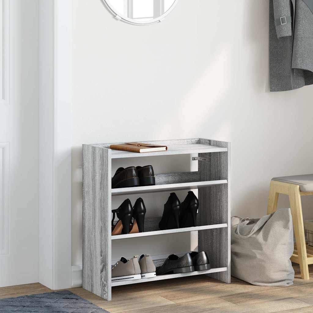 Scarpiera Grigio Sonoma 60x25x62 cm in Legno Multistrato