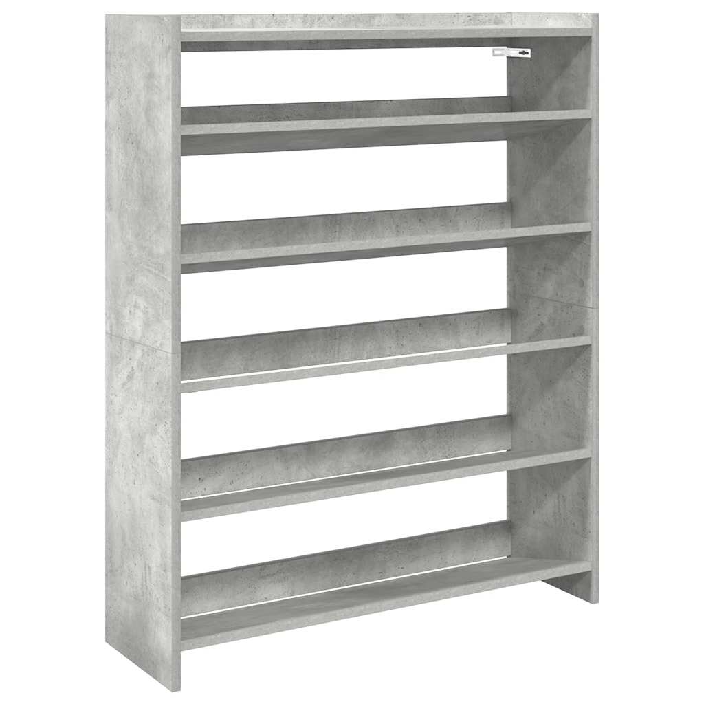 Scarpiera Grigio Cemento 80x25x100 cm in Legno Multistrato