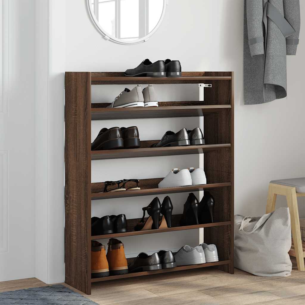 Scarpiera Rovere Marrone 80x25x100 cm in Legno Multistrato