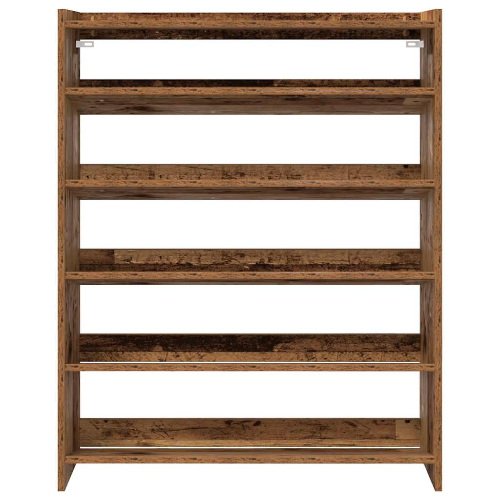 Scarpiera Legno Antico 80x25x100 cm in Legno Multistrato