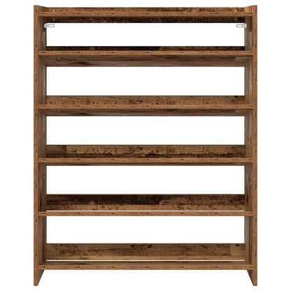 Scarpiera Legno Antico 80x25x100 cm in Legno Multistrato