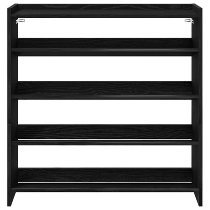 Scarpiera Nera 80x25x81 cm in Legno Multistrato