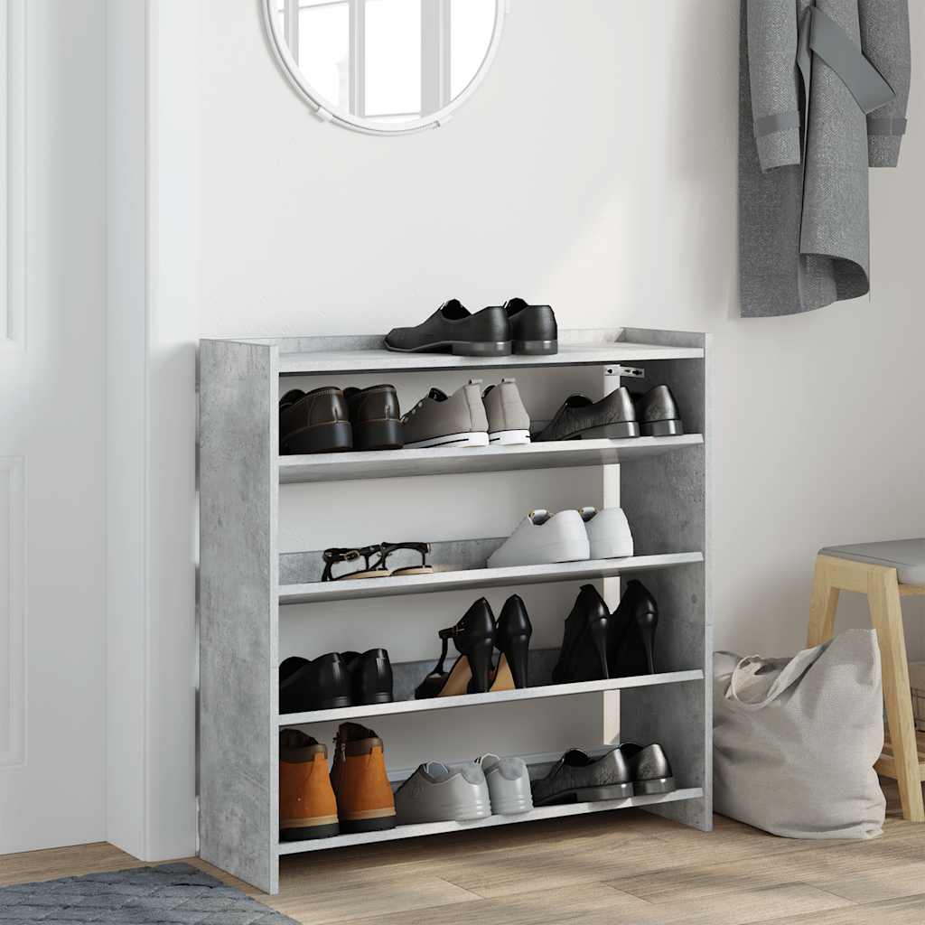 Scarpiera Grigio Cemento 80x25x81 cm in Legno Multistrato