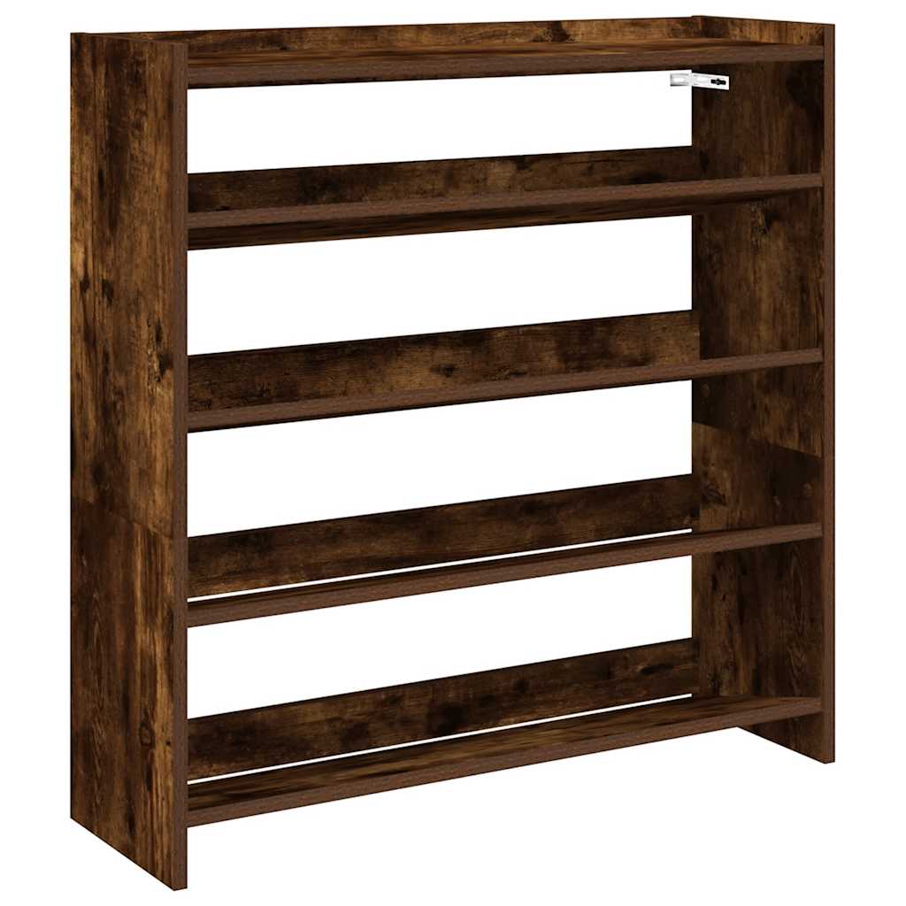Scarpiera Rovere Fumo 80x25x81 cm in Legno Multistrato