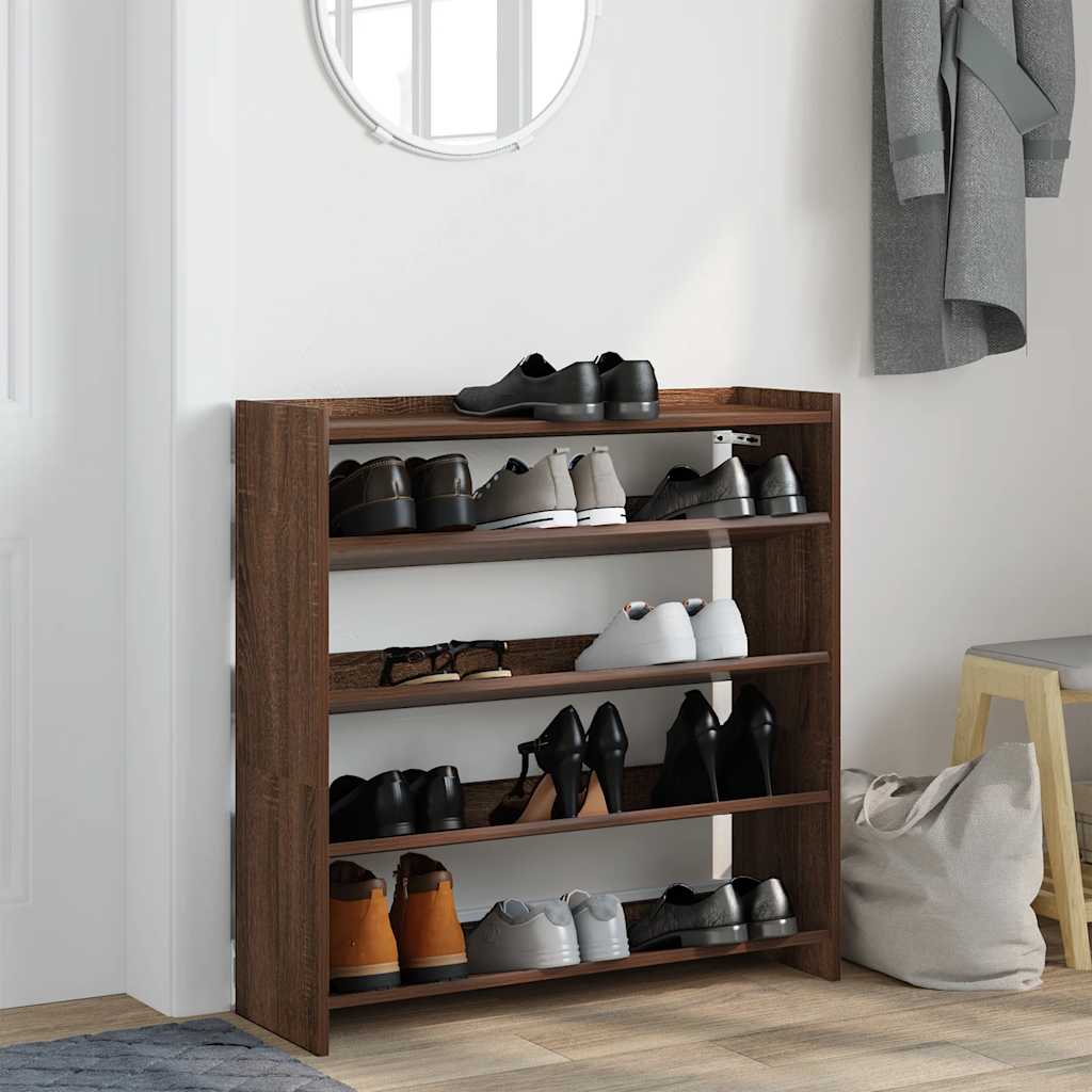 Scarpiera Rovere Marrone 80x25x81 cm in Legno Multistrato