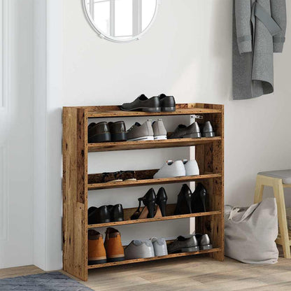 Scarpiera Legno Antico 80x25x81 cm in Legno Multistrato