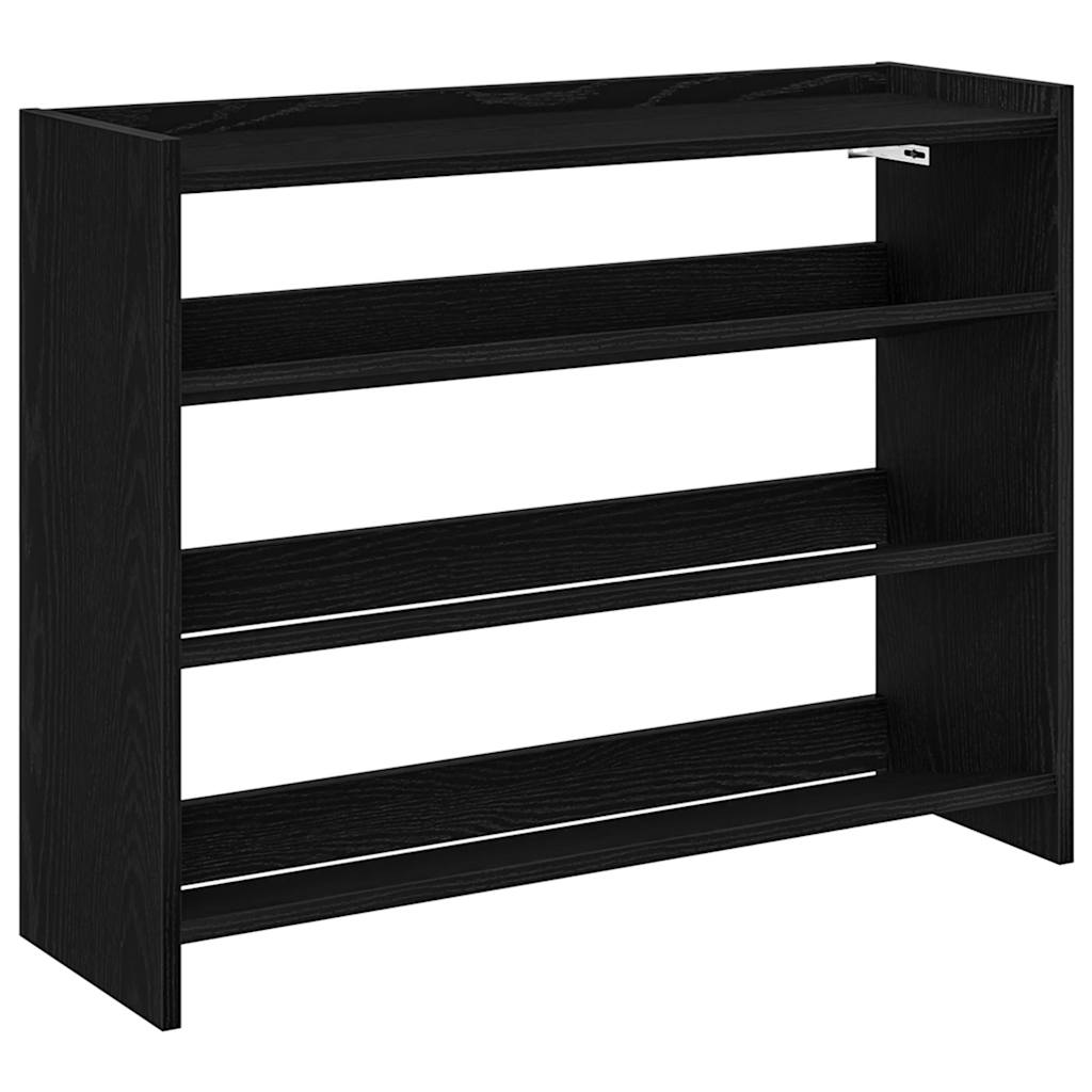 Scarpiera Nera 80x25x62 cm in Legno Multistrato