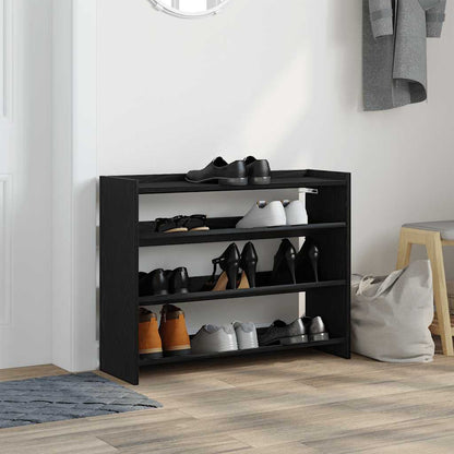 Scarpiera Nera 80x25x62 cm in Legno Multistrato