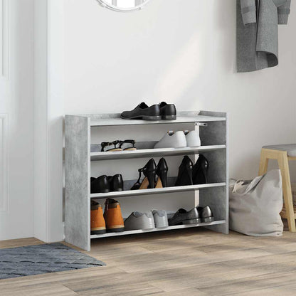 Scarpiera Grigio Cemento 80x25x62 cm in Legno Multistrato