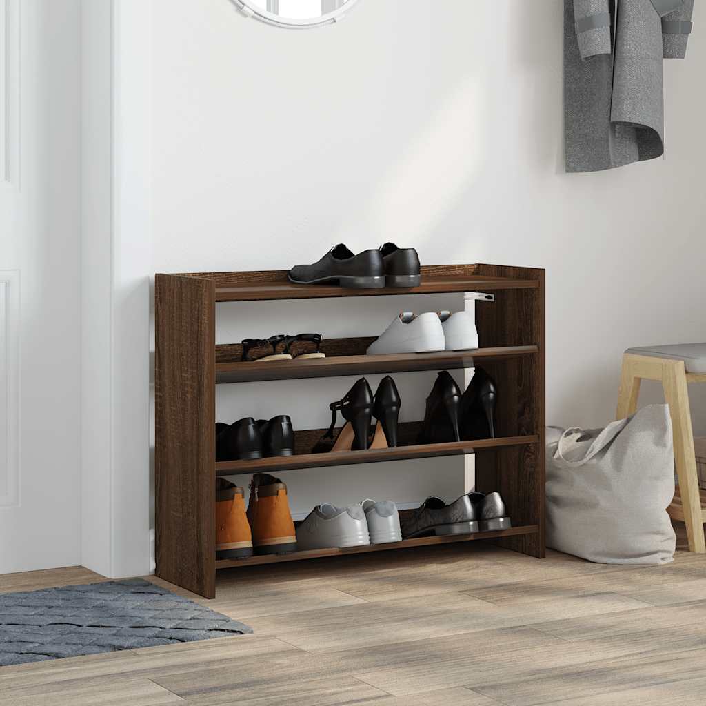 Scarpiera Rovere Marrone 80x25x62 cm in Legno Multistrato