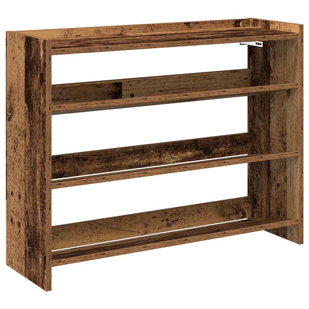 Scarpiera Legno Antico 80x25x62 cm in Legno Multistrato
