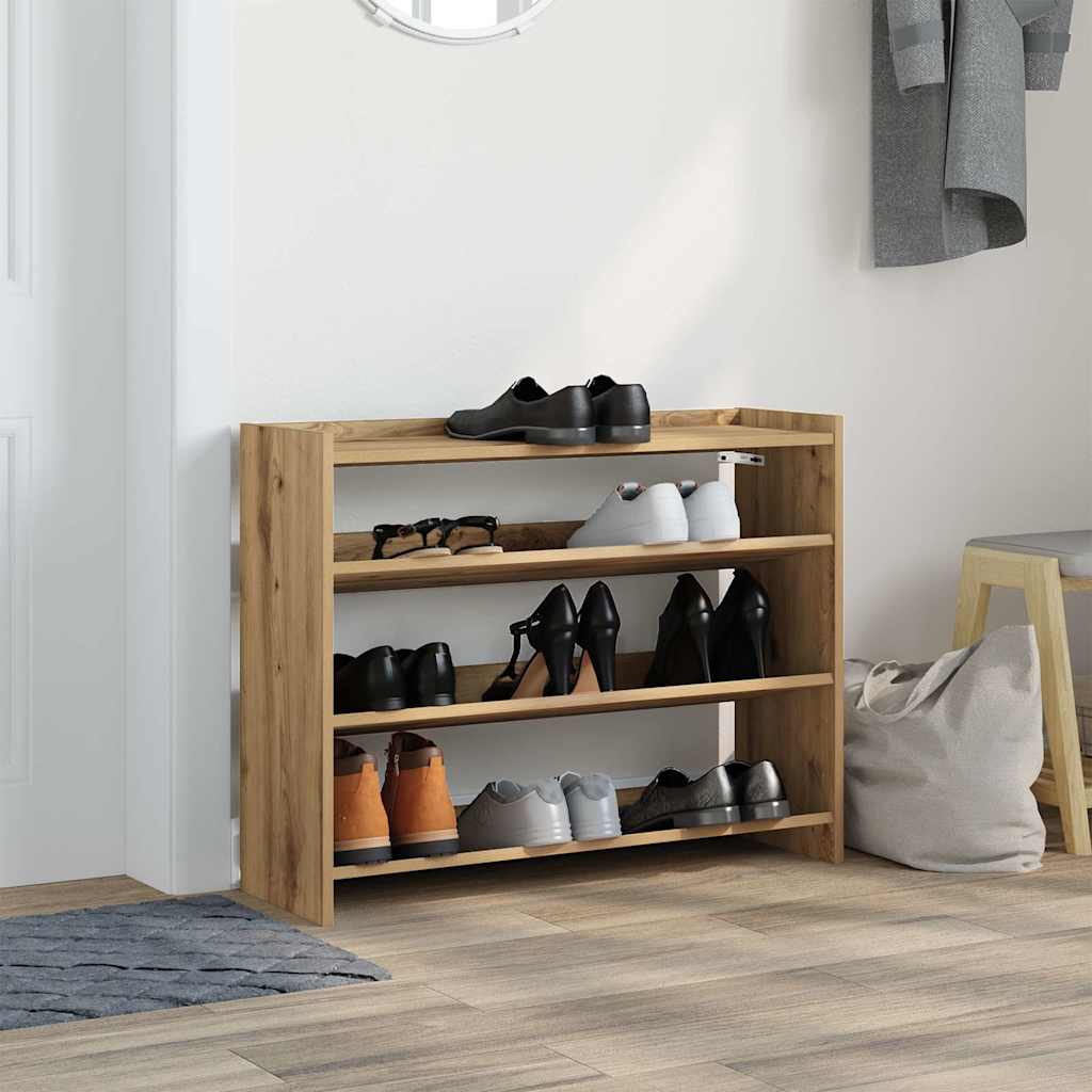 Scarpiera Rovere Artigianale 80x25x62 cm in Legno Multistrato