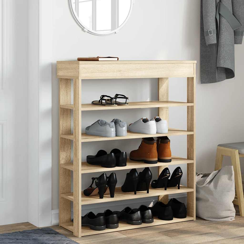 Scarpiera Rovere Sonoma 80x30x98 cm in Legno Multistrato