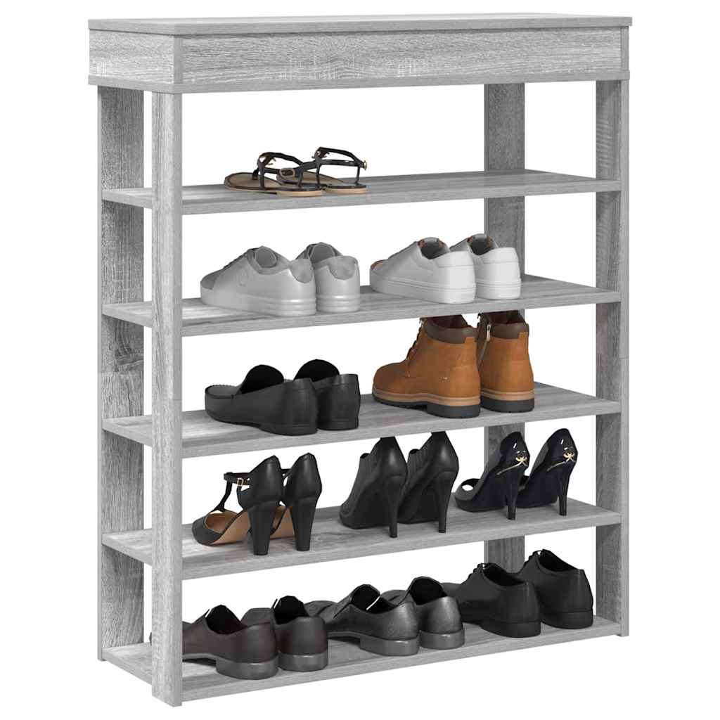Scarpiera Grigio Sonoma 80x30x98 cm in Legno Multistrato