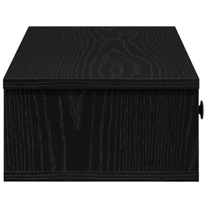 Scaffale a Parete con Cassetti Nero 60x28x15 cm in Truciolato
