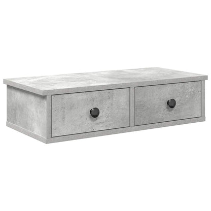 Scaffale a Parete con Cassetti Grigio 60x28x15 cm in Truciolato