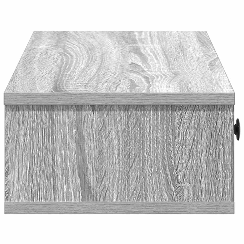 Scaffale a Parete con Cassetti Grigio 60x28x15 cm in Truciolato
