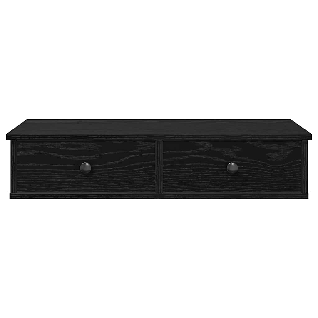 Scaffale a Parete con Cassetti Nero 80x31x17 cm in Truciolato