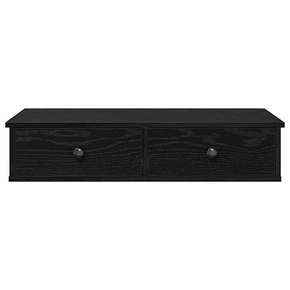 Scaffale a Parete con Cassetti Nero 80x31x17 cm in Truciolato