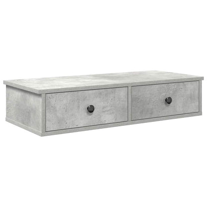 Scaffale a Parete con Cassetti Grigio 80x31x17 cm in Truciolato