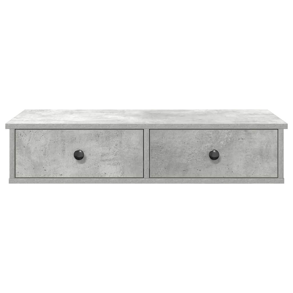 Scaffale a Parete con Cassetti Grigio 80x31x17 cm in Truciolato
