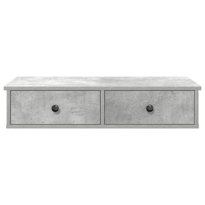 Scaffale a Parete con Cassetti Grigio 80x31x17 cm in Truciolato