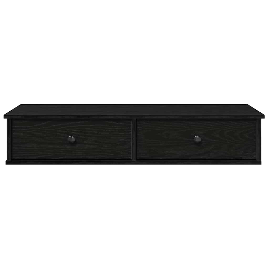 Scaffale a Parete con Cassetti Nero 100x37,5x19cm in Truciolato