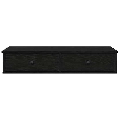 Scaffale a Parete con Cassetti Nero 100x37,5x19cm in Truciolato