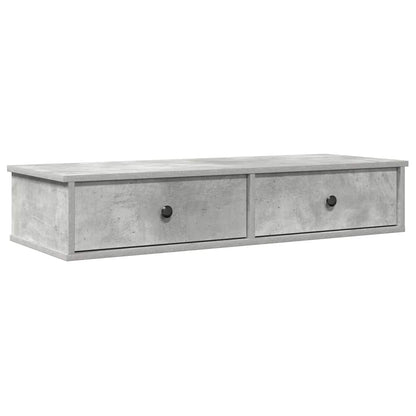 Scaffale a Parete con Cassetti Grigio 100x37,5x19 cm Truciolato