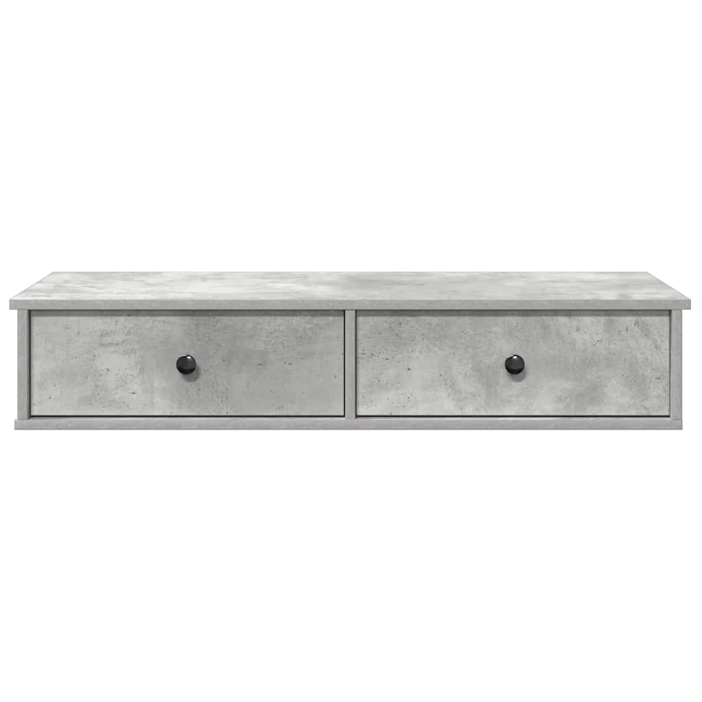 Scaffale a Parete con Cassetti Grigio 100x37,5x19 cm Truciolato