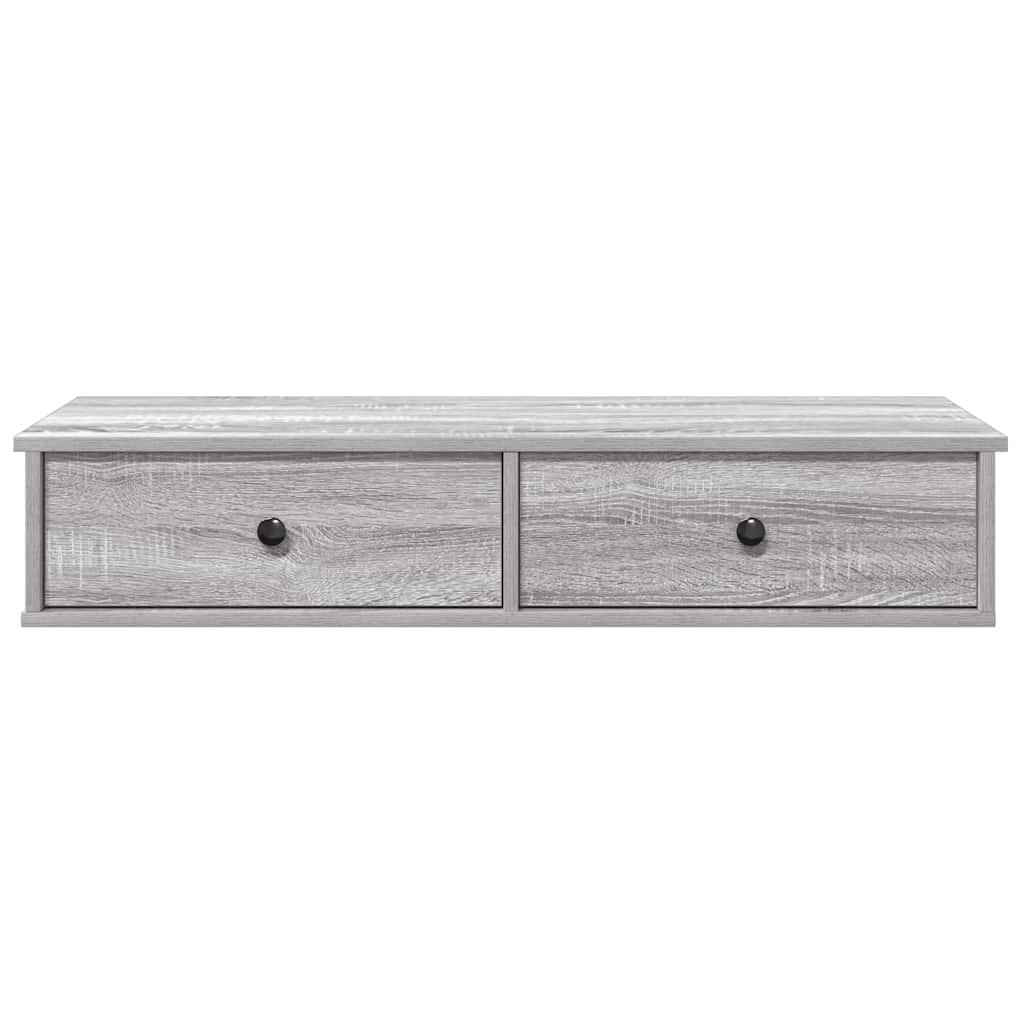 Scaffale a Parete con Cassetti Grigio 100x37,5x19 cm Truciolato