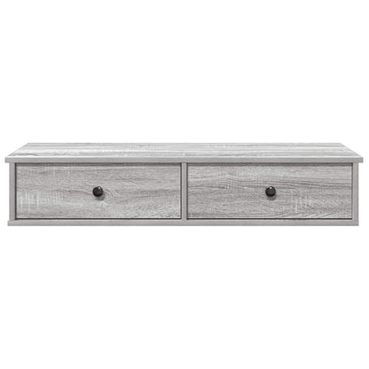 Scaffale a Parete con Cassetti Grigio 100x37,5x19 cm Truciolato