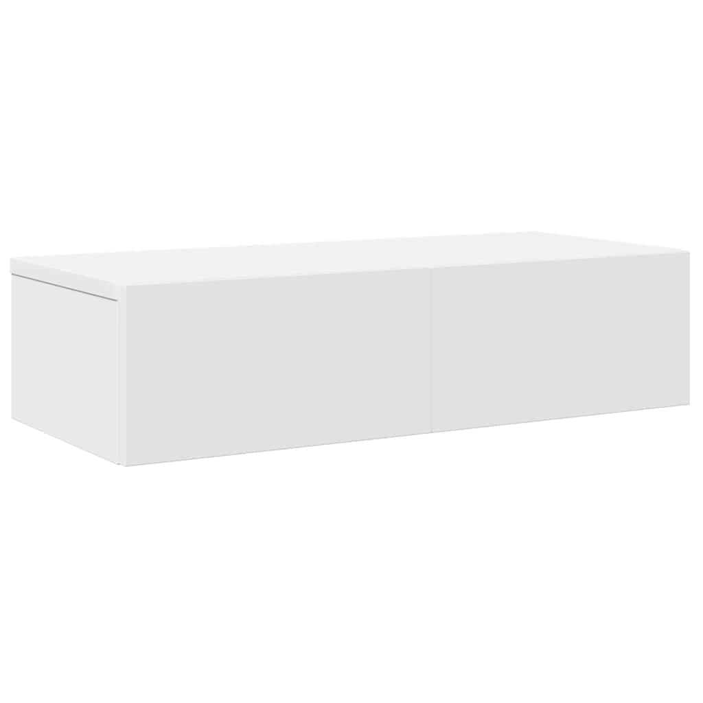Scaffale a Parete con Cassetti Bianco 60x26,5x15 cm Truciolato