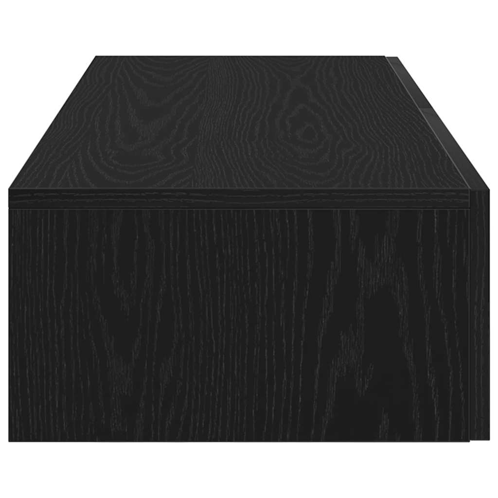 Scaffale a Parete con Cassetti Nero 60x26,5x15 cm in Truciolato