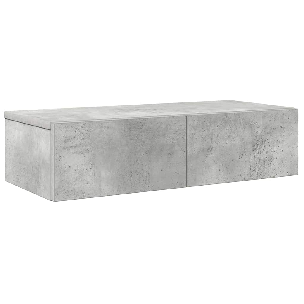 Scaffale a Parete con Cassetti Grigio 60x26,5x15 cm Truciolato