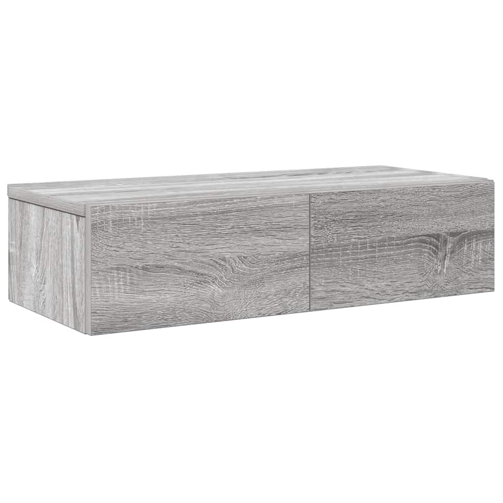Scaffale a Parete con Cassetti Grigio 60x26,5x15 cm Truciolato