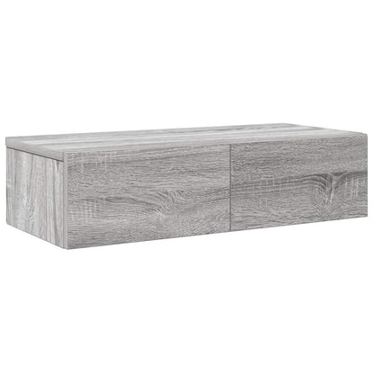 Scaffale a Parete con Cassetti Grigio 60x26,5x15 cm Truciolato