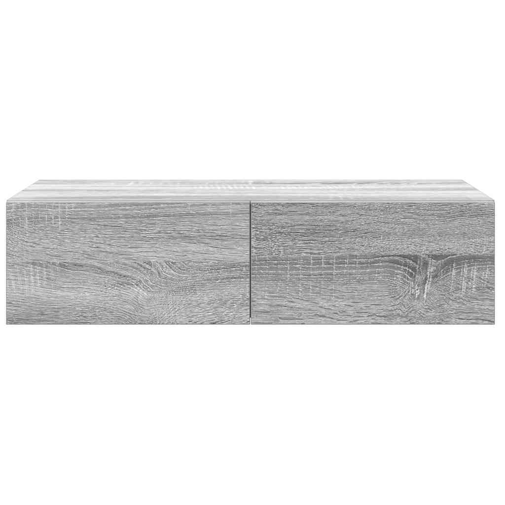 Scaffale a Parete con Cassetti Grigio 60x26,5x15 cm Truciolato