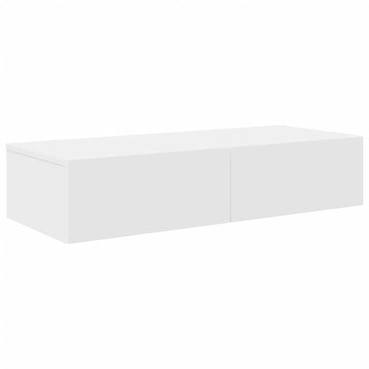 Scaffale a Parete con Cassetti Bianco 80x33x17 cm in Truciolato