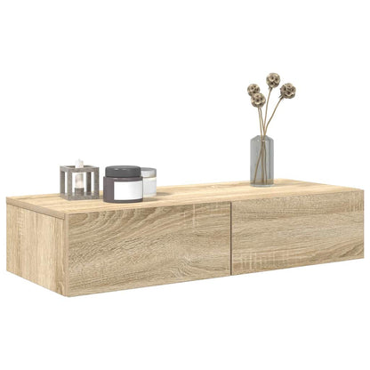 Scaffale a Parete con Cassetti Sonoma 80x33x17 cm in Truciolato