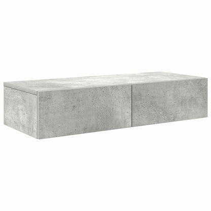Scaffale a Parete con Cassetti Grigio 80x33x17 cm in Truciolato