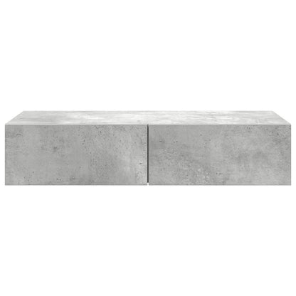 Scaffale a Parete con Cassetti Grigio 80x33x17 cm in Truciolato