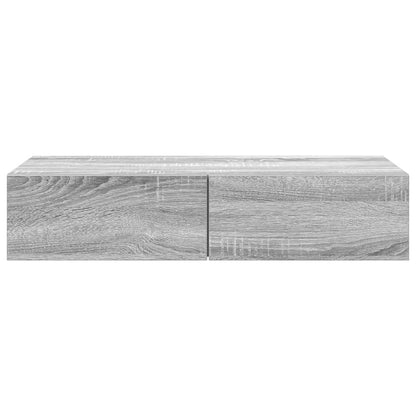 Scaffale a Parete con Cassetti Grigio 80x33x17 cm in Truciolato