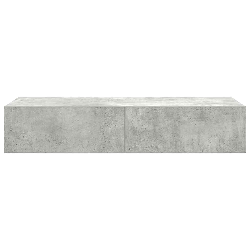 Scaffale a Parete con Cassetti Grigio 100x36x19cm in Truciolato