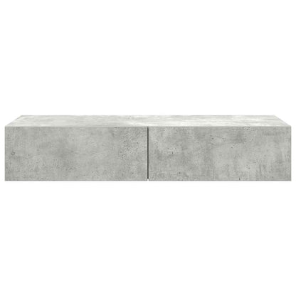 Scaffale a Parete con Cassetti Grigio 100x36x19cm in Truciolato
