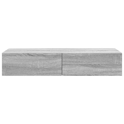Scaffale a Parete con Cassetti Grigio 100x36x19cm in Truciolato