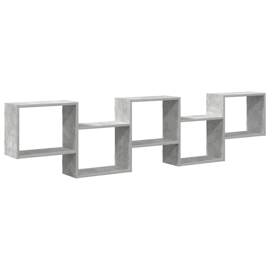 Mensola a Cubo da Parete 5 Scomparti Truciolato Grigio Cemento