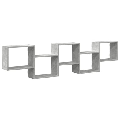 Mensola a Cubo da Parete 5 Scomparti Truciolato Grigio Cemento